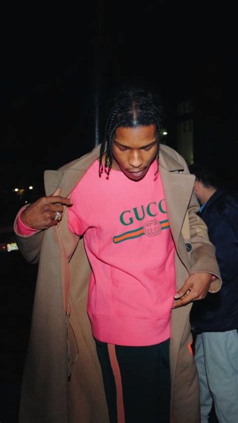 asap rocky pink gucci|asap rocky face.